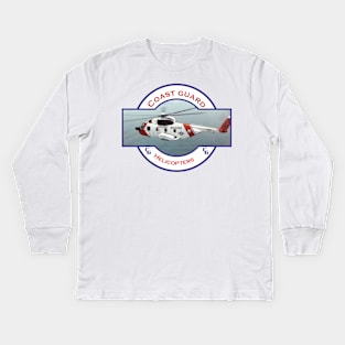 US Coastguard search and rescue Helicopter, Kids Long Sleeve T-Shirt